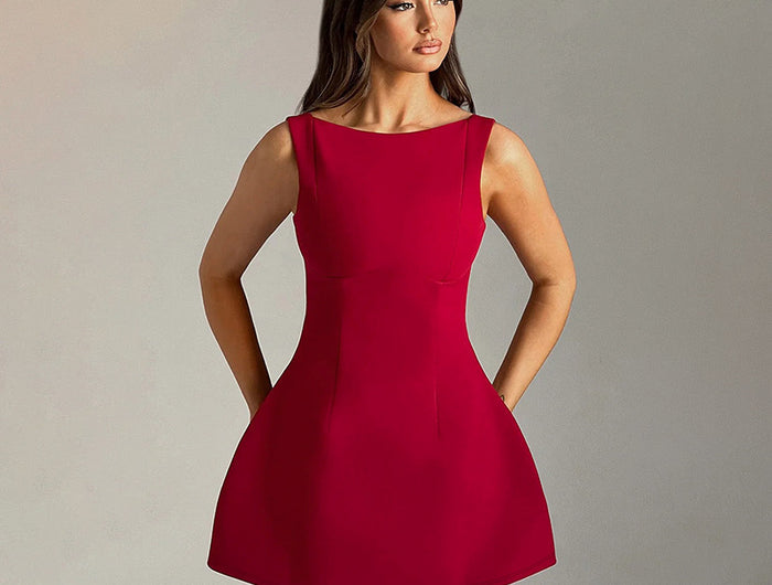 Sexy Slim-Fitting Backless Dress Summer Sleeveless Short Dresses